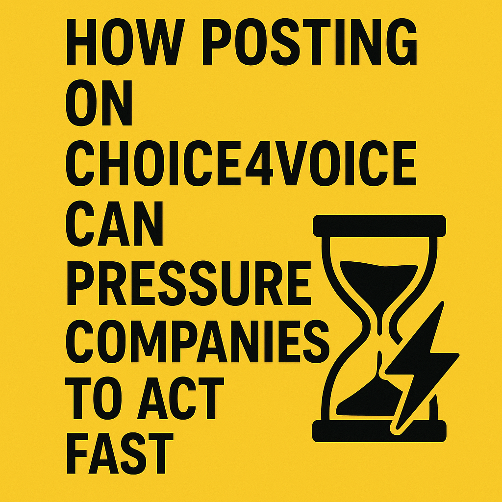 How Posting on Choice4Voice Can Pressure Companies to Act Fast