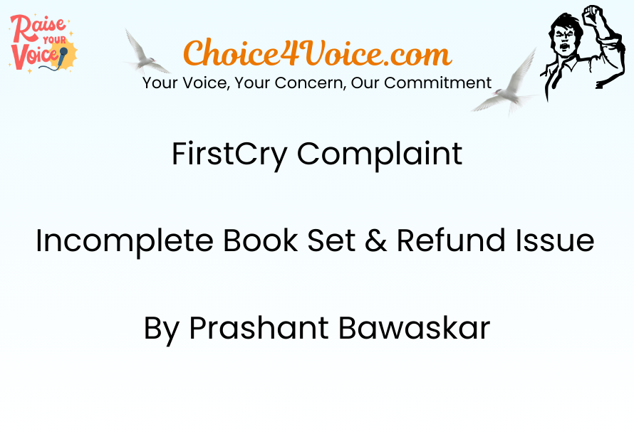 FirstCry Complaint – Incomplete Book Set & Refund Issue by Prashant Bawaskar