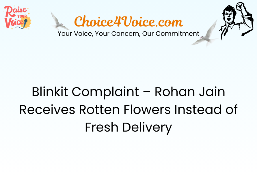 Blinkit Complaint – Rohan Jain Receives Rotten Flowers Instead of Fresh Delivery