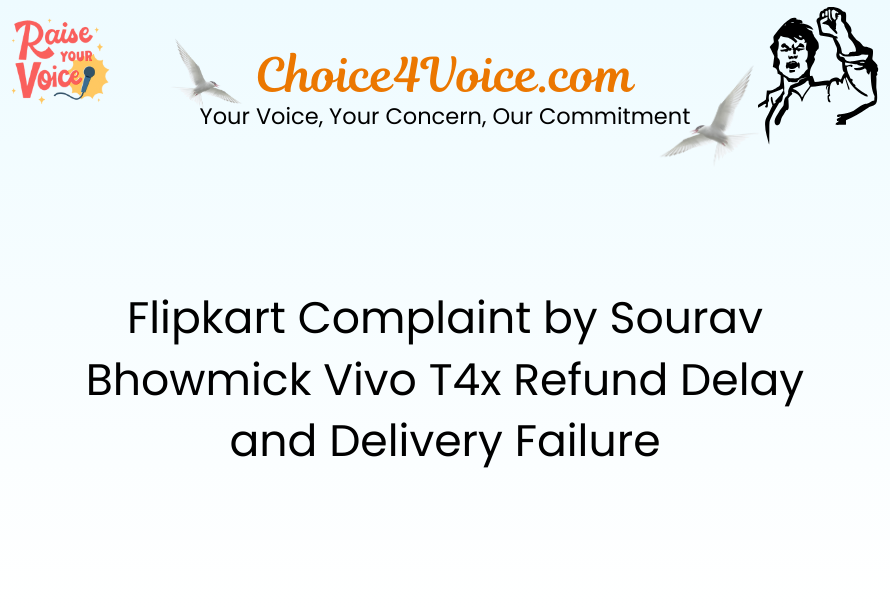 Flipkart Complaint by Sourav Bhowmick Vivo T4x Refund Delay and Delivery Failure
