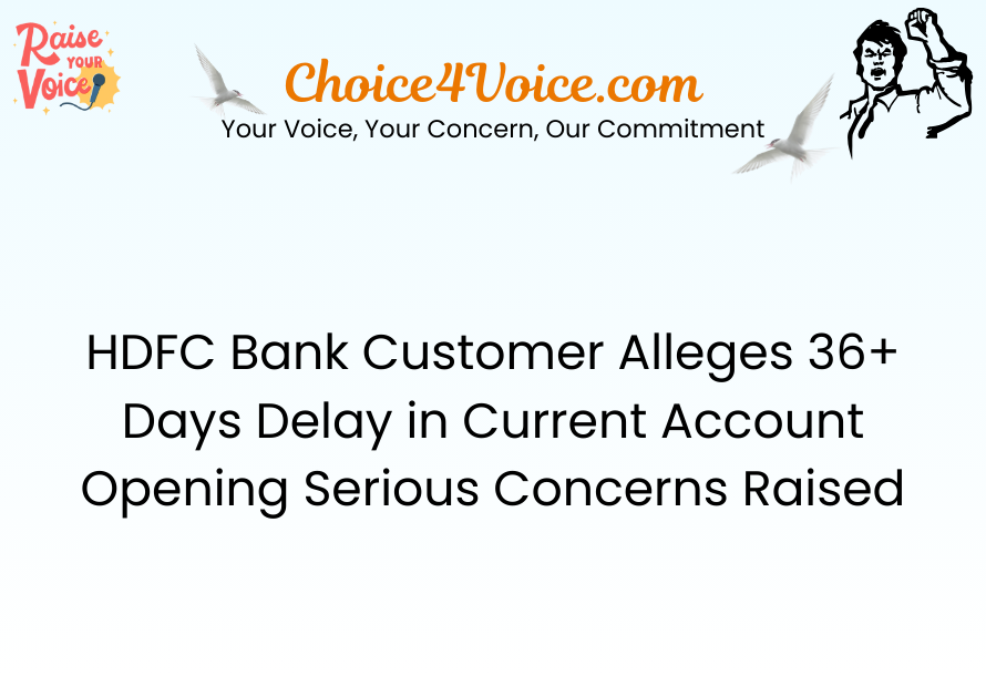 HDFC Bank Customer Alleges 36+ Days Delay in Current Account Opening Serious Concerns Raised