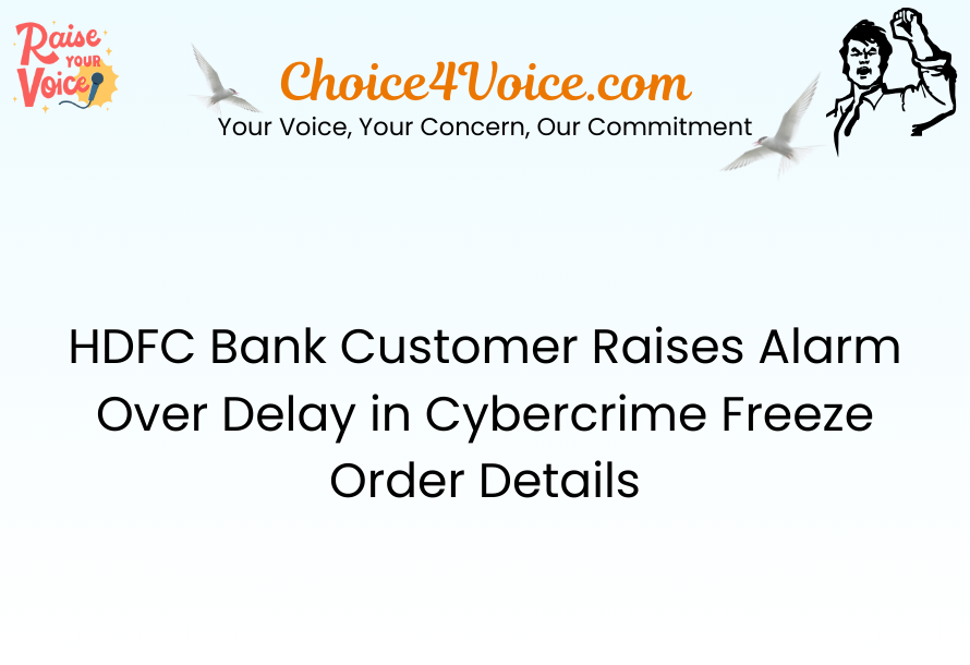 HDFC Bank Customer Raises Alarm Over Delay in Cybercrime Freeze Order Details