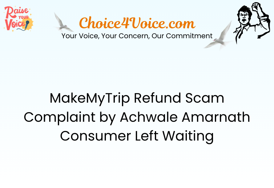 MakeMyTrip Refund Scam Complaint by Achwale Amarnath Consumer Left Waiting