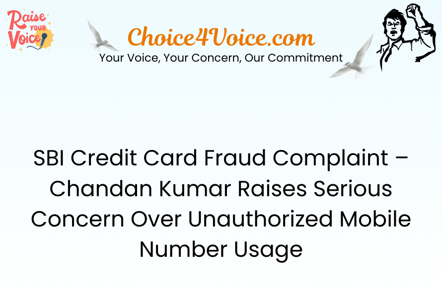 SBI Credit Card Fraud Complaint – Chandan Kumar Raises Serious Concern Over Unauthorized Mobile Number Usage