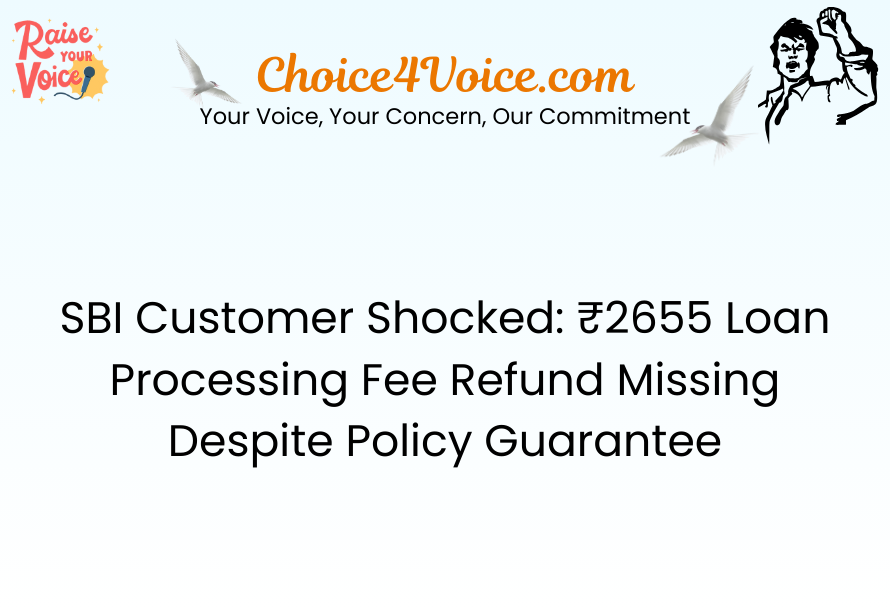 SBI Customer Shocked ₹2655 Loan Processing Fee Refund Missing Despite Policy Guarantee