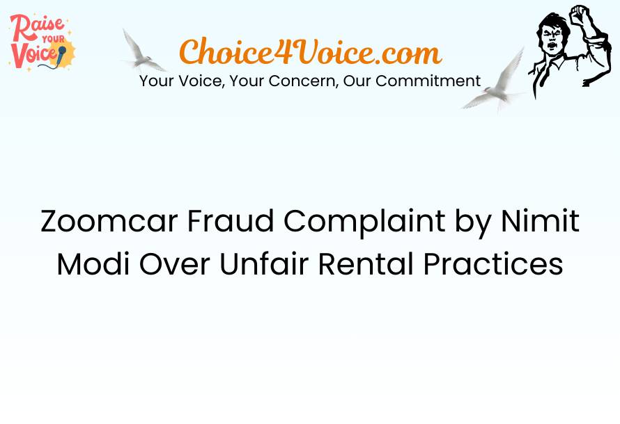 Zoomcar Fraud Complaint by Nimit Modi Over Unfair Rental Practices