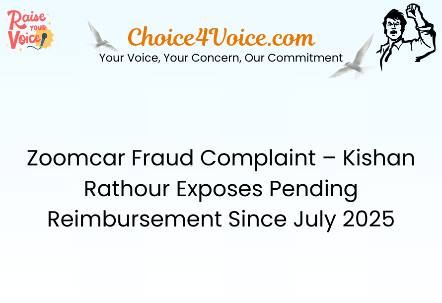 Zoomcar Fraud Complaint – Kishan Rathour Exposes Pending Reimbursement Since July 2025