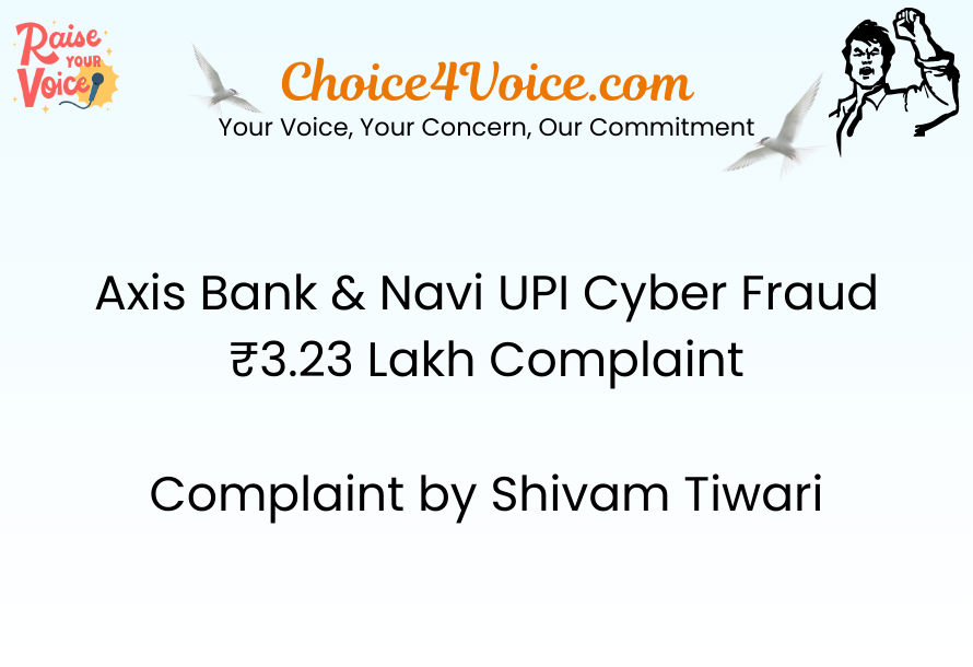 Axis Bank & Navi UPI Cyber Fraud ₹3.23 Lakh Complaint - Complaint by Shivam Tiwari
