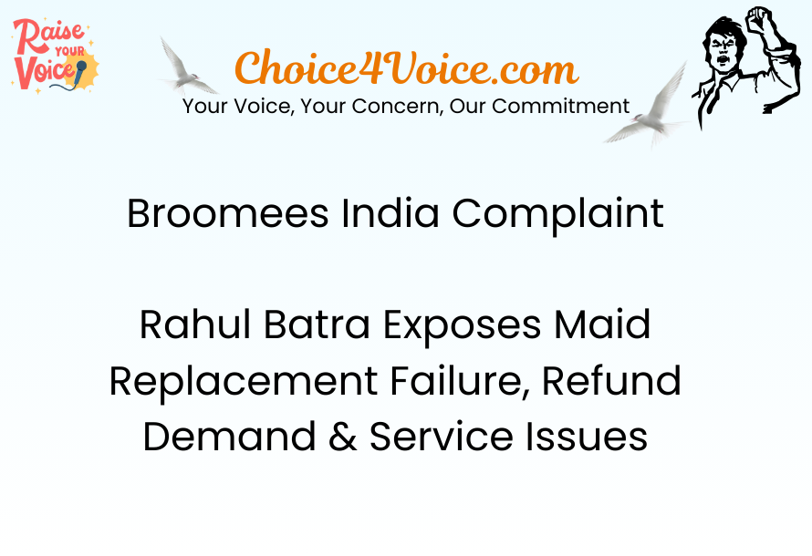 Broomees India Complaint – Rahul Batra Exposes Maid Replacement Failure, Refund Demand & Service Issues