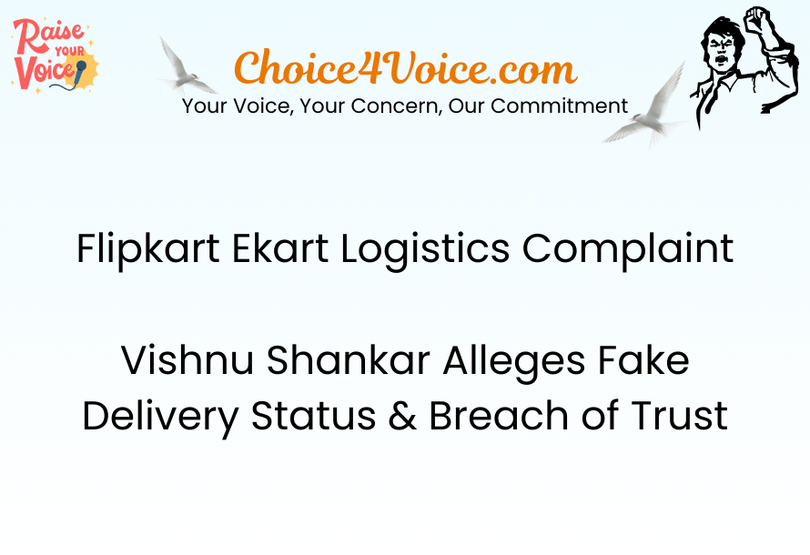 Flipkart Ekart Logistics Complaint – Vishnu Shankar Alleges Fake Delivery Status & Breach of Trust