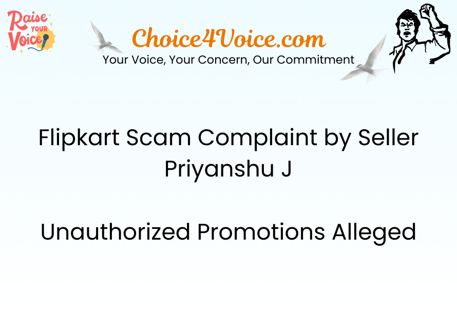 Flipkart Scam Complaint by Seller Priyanshu J Unauthorized Promotions Alleged
