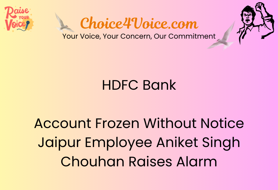 HDFC Bank Account Frozen Without Notice Jaipur Employee Aniket Singh Chouhan Raises Alarm