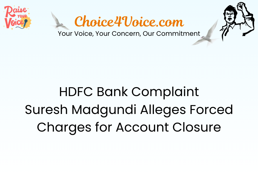 HDFC Bank Complaint Suresh Madgundi Alleges Forced Charges for Account Closure