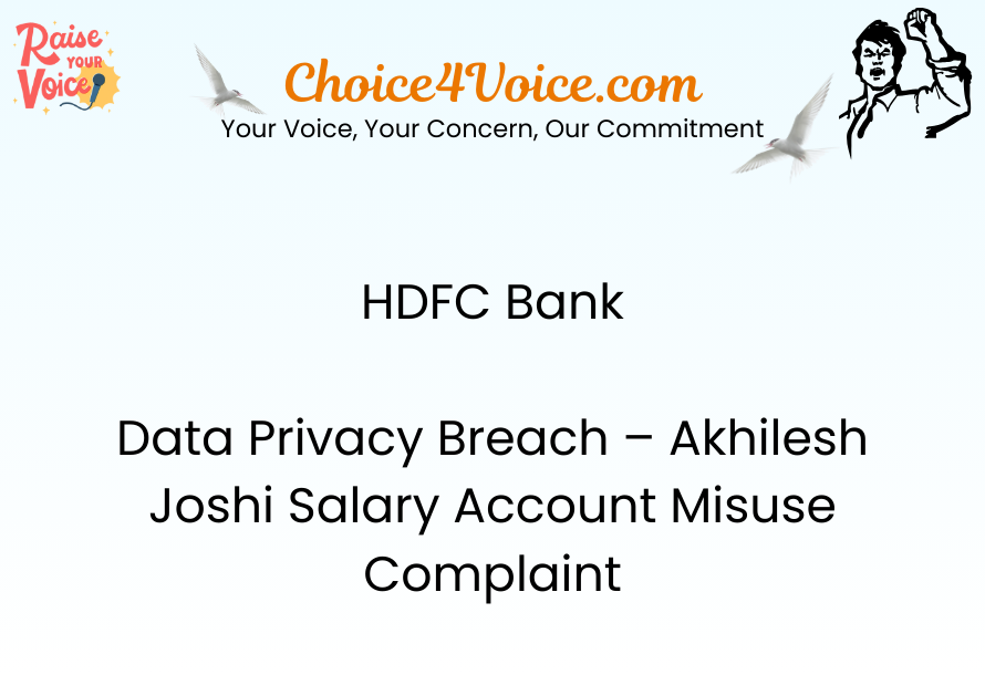 HDFC Bank Data Privacy Breach – Akhilesh Joshi Salary Account Misuse Complaint