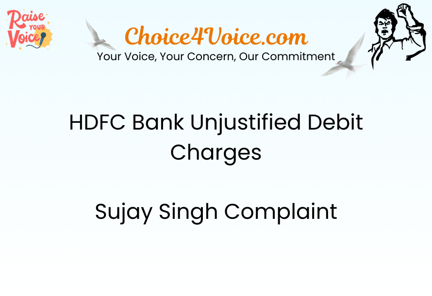 HDFC Bank Unjustified Debit Charges – Sujay Singh Complaint