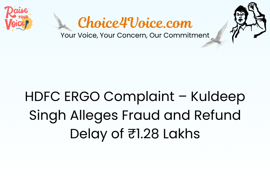 HDFC ERGO Complaint – Kuldeep Singh Alleges Fraud and Refund Delay of ₹1.28 Lakhs