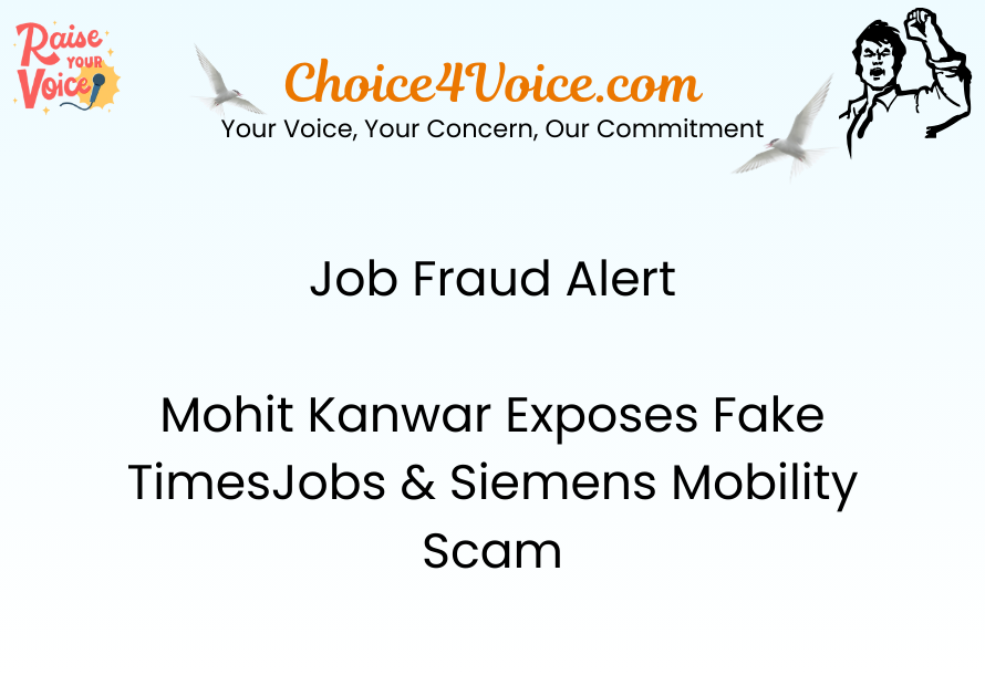Job Fraud Alert Mohit Kanwar Exposes Fake TimesJobs & Siemens Mobility Scam