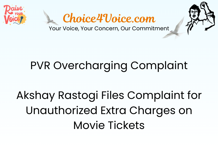 PVR Overcharging Complaint – Akshay Rastogi Files Complaint for Unauthorized Extra Charges on Movie Tickets