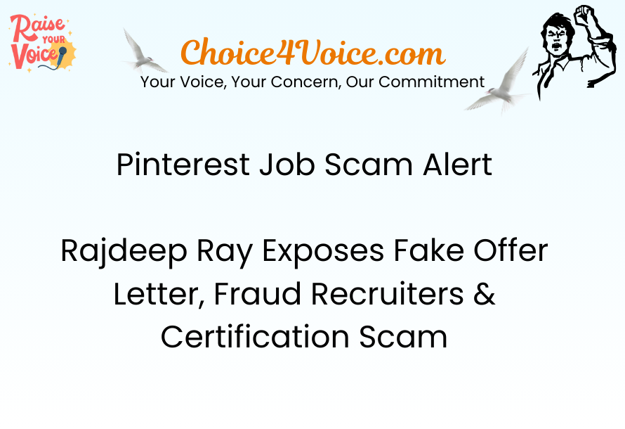 Pinterest Job Scam Alert – Rajdeep Ray Exposes Fake Offer Letter, Fraud Recruiters & Certification Scam