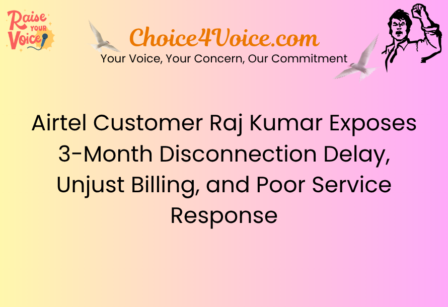 Airtel Customer Raj Kumar Exposes 3-Month Disconnection Delay, Unjust Billing, and Poor Service Response