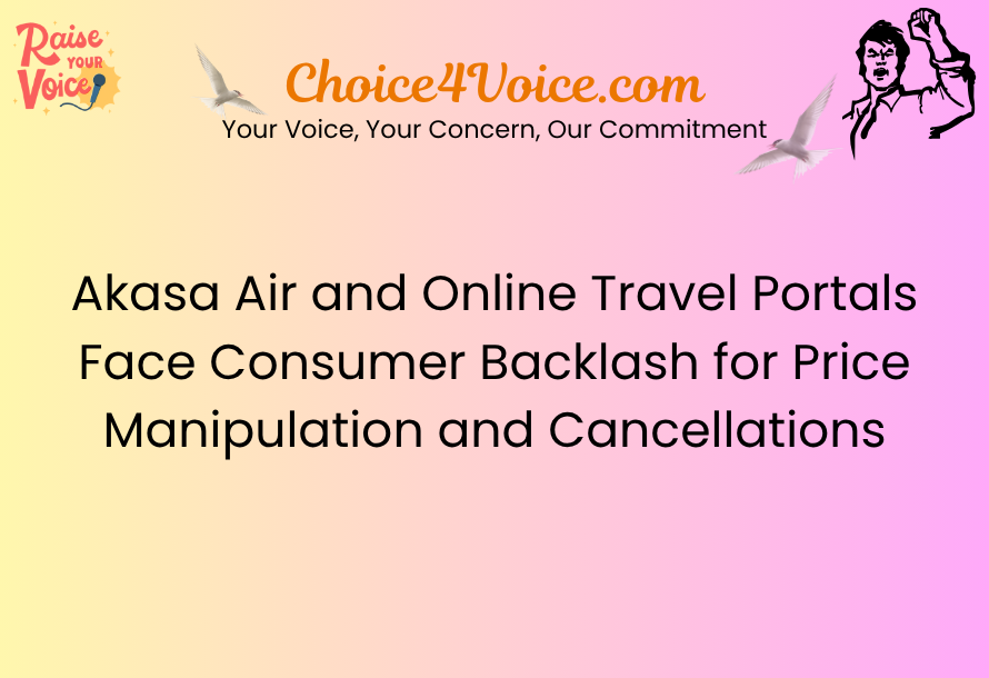 Akasa Air and Online Travel Portals Face Consumer Backlash for Price Manipulation and Cancellations