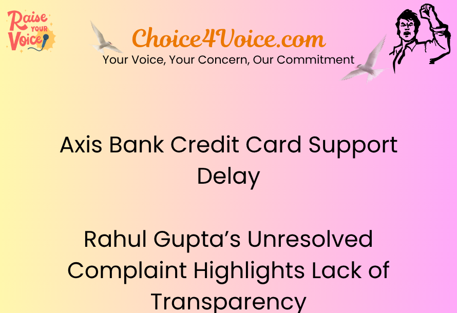 Axis Bank Credit Card Support Delay Rahul Gupta’s Unresolved Complaint Highlights Lack of Transparency