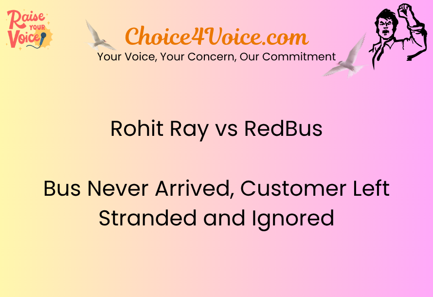 Rohit Ray vs RedBus – Bus Never Arrived, Customer Left Stranded and Ignored