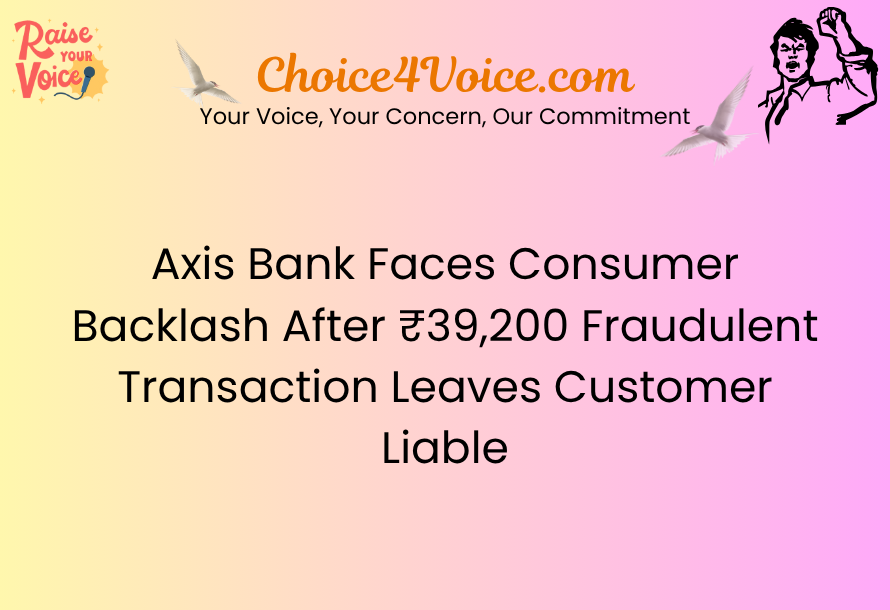 Axis Bank Faces Consumer Backlash After ₹39,200 Fraudulent Transaction Leaves Customer Liable