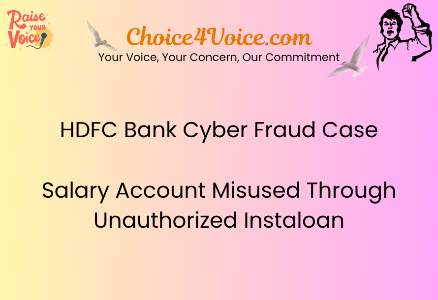 HDFC Bank Cyber Fraud Case: Salary Account Misused Through Unauthorized Instaloan
