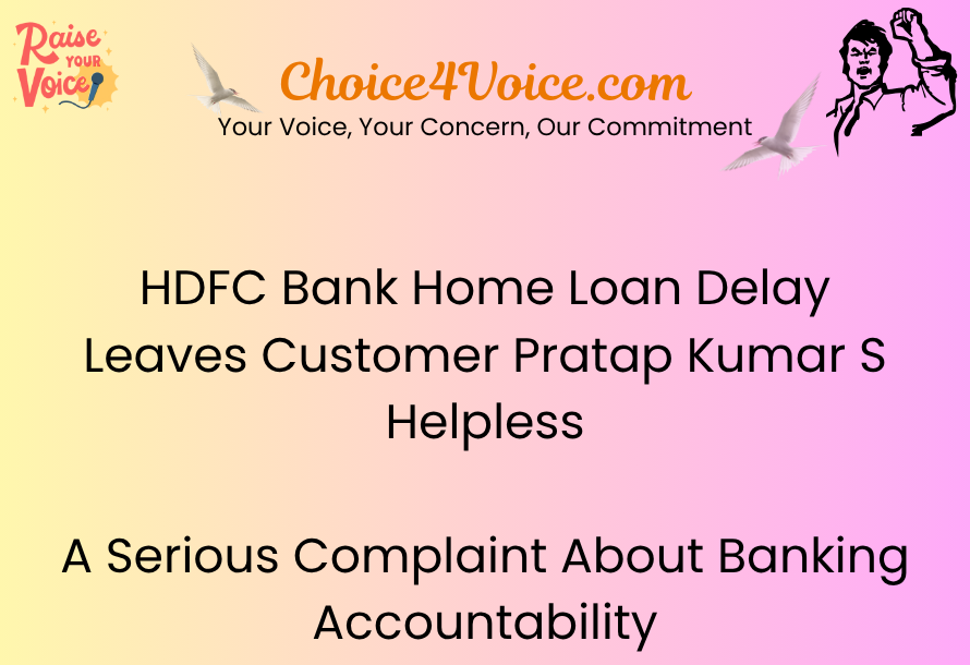 HDFC Bank Home Loan Delay Leaves Customer Pratap Kumar S Helpless A Serious Complaint About Banking Accountability