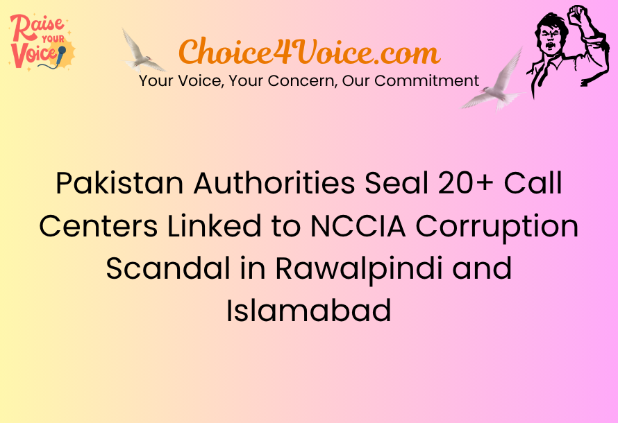 Pakistan Authorities Seal 20+ Call Centers Linked to NCCIA Corruption Scandal in Rawalpindi and Islamabad